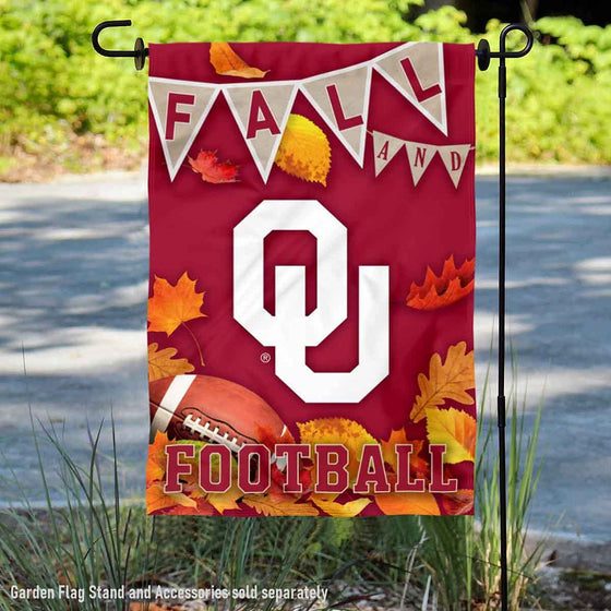 College Flags & Banners Co. Oklahoma Sooners Fall Leaves Football Season Garden Yard Flag