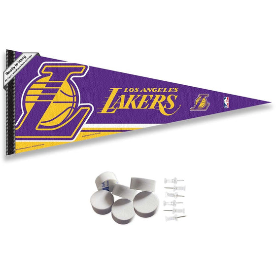 Los Angeles Lakers Pennant Flag and Wall Tack Pads Mounts