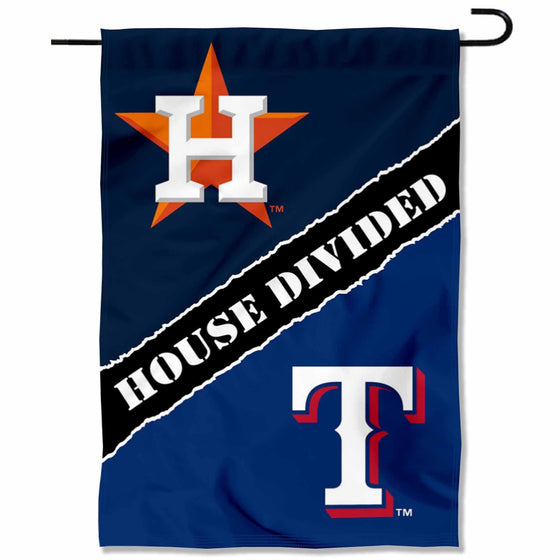 WinCraft House Divided Astros and Rangers Double Sided Garden Flag