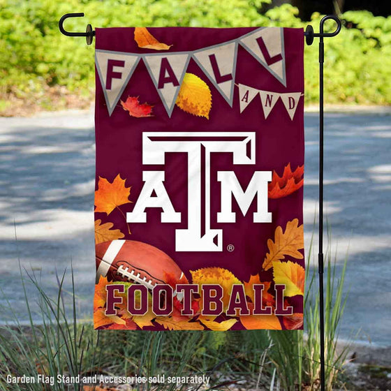 College Flags & Banners Co. Texas A&M Aggies Fall Leaves Football Season Garden Yard Flag