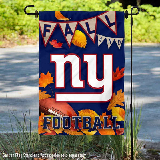 WinCraft New York Giants Fall Leaves Decorative Football Garden Flag Double Sided Banner