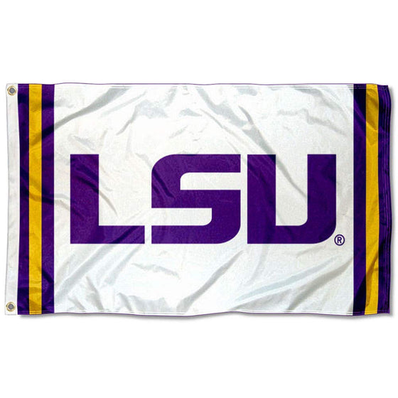 College Flags & Banners Co. LSU Tigers Jersey Stripes Flag and USA 3x5 Flag Set