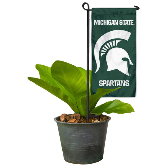 College Flags & Banners Co. Michigan State Spartans Mini Garden and Flower Pot Flag Topper