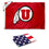 College Flags & Banners Co. Utah Utes 2x3 Foot Small Flag and USA 3x5 Flag Set