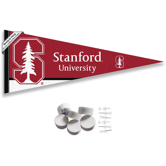 College Flags & Banners Co. Stanford Cardinal Pennant Flag and Wall Tack Mount Pads