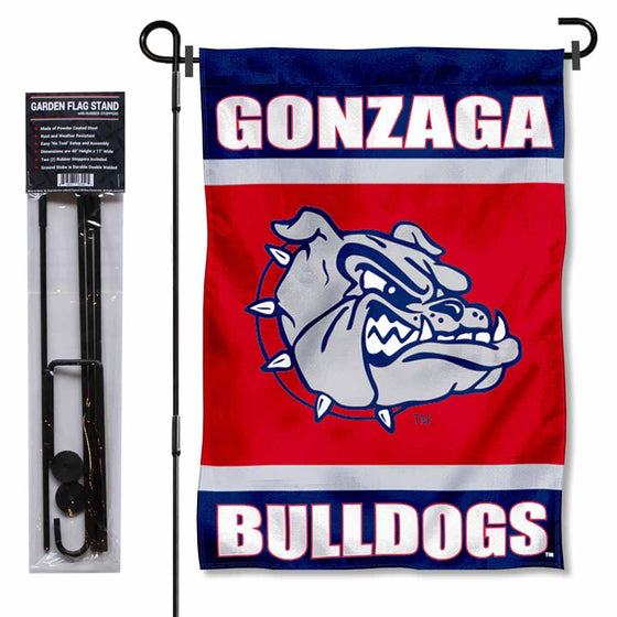 College Flags & Banners Co. Gonzaga Bulldogs Garden Flag with Pole Stand Holder