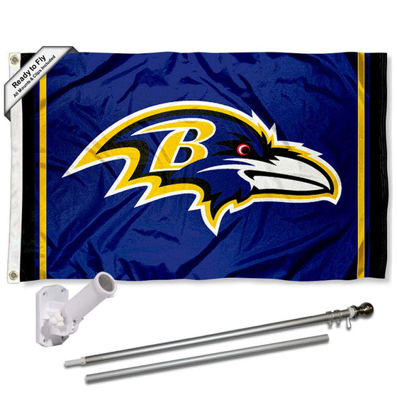 WinCraft Baltimore Ravens Flag Pole and Bracket Kit