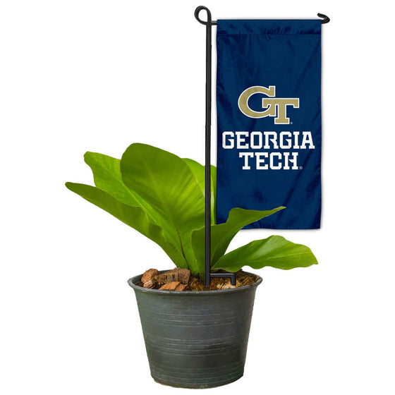 College Flags & Banners Co. Georgia Tech Yellow Jackets Mini Garden and Flower Pot Flag Topper