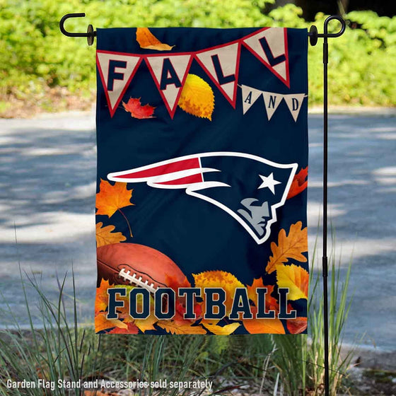 WinCraft New England Patriots Fall Leaves Decorative Football Garden Flag Double Sided Banner