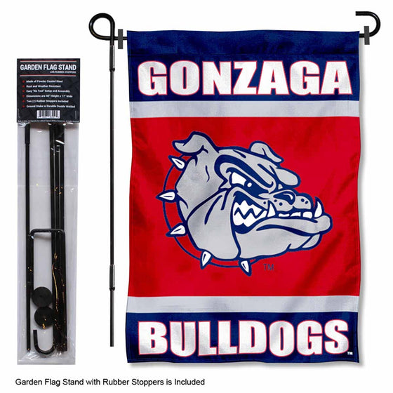 College Flags & Banners Co. Gonzaga Bulldogs Garden Flag with Pole Stand Holder