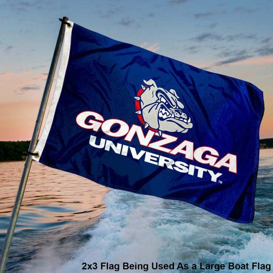 College Flags & Banners Co. Gonzaga Bulldogs Small 2'x3' Flag and USA 3x5 Flag Set