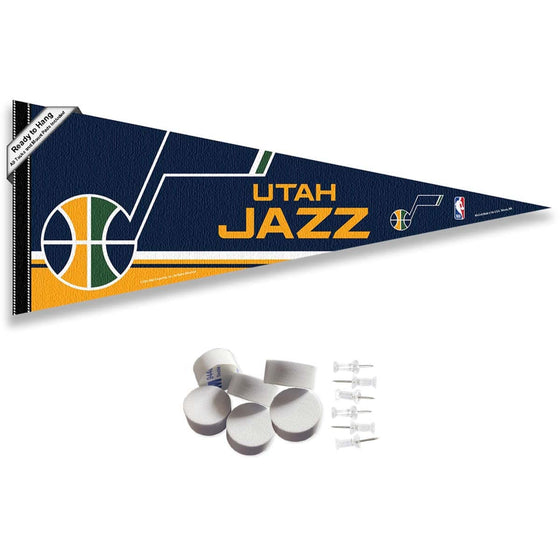 Utah Jazz Pennant Flag and Wall Tack Pads Mounts