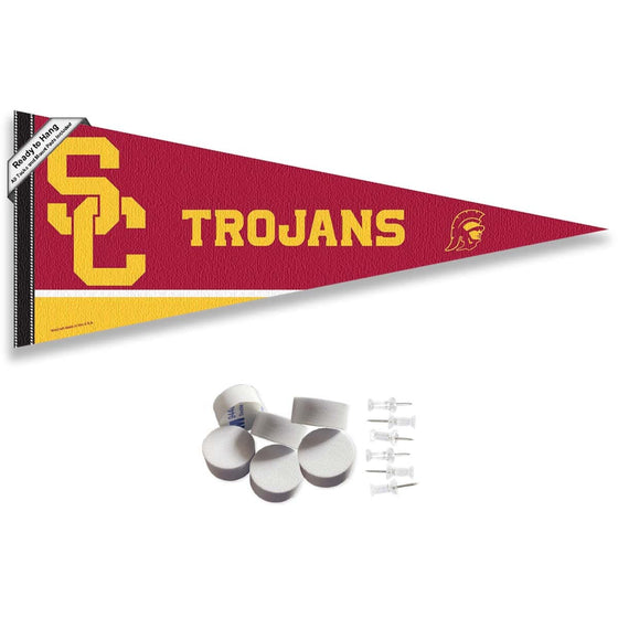 College Flags & Banners Co. USC Trojans Pennant Flag and Wall Tack Mount Pads