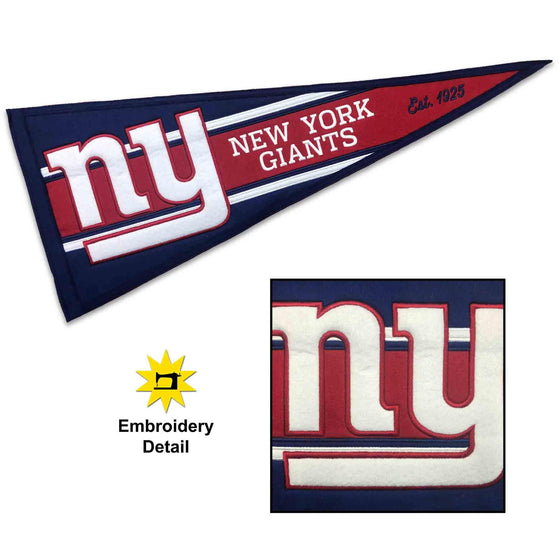 WinCraft New York Giants Embroidered and Sewn Pennant