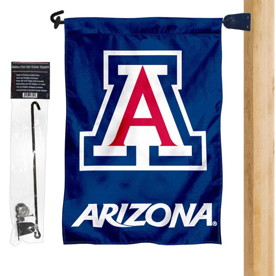 Arizona Wildcats Garden Flag and Mailbox Post Pole Mount Holder Set