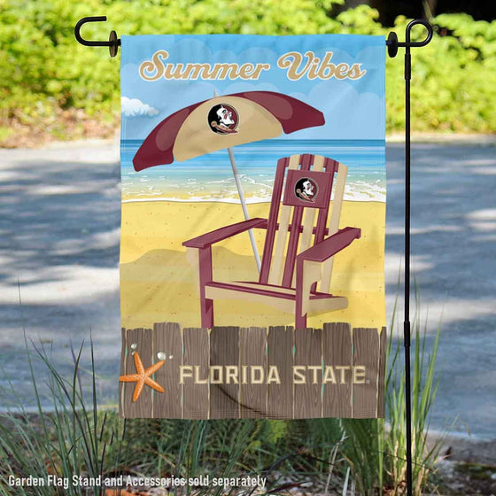 College Flags & Banners Co. Florida State Seminoles Summer Season Vibes Double Sided Garden Yard Flag