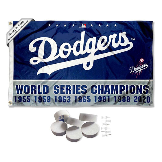 Los Angeles Dodgers 7 Time Champions Banner and Tapestry Wall Tack Pads