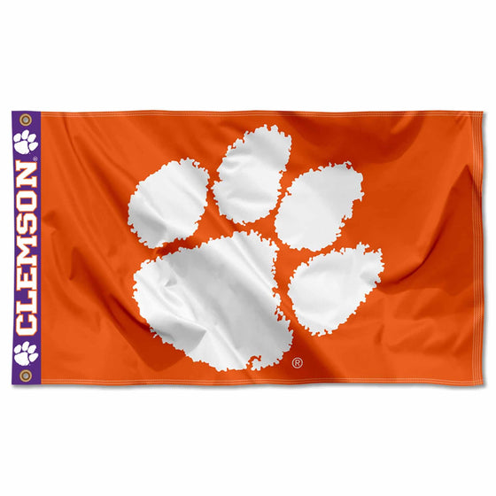 College Flags & Banners Co. Clemson Tigers Printed Header 3x5 Foot Banner Flag