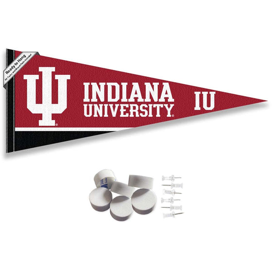 College Flags & Banners Co. Indiana Hoosiers Pennant Flag and Wall Tack Mount Pads