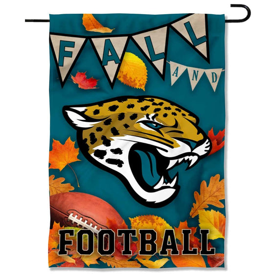 WinCraft Jacksonville Jaguars Fall Leaves Decorative Football Garden Flag Double Sided Banner