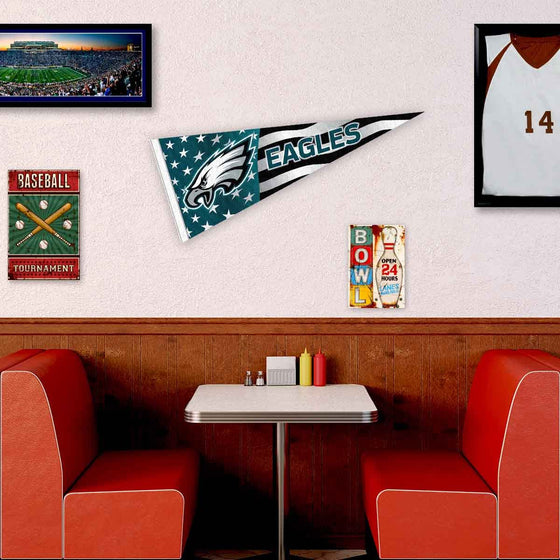 WinCraft Philadelphia Eagles Nation USA Americana Stars and Stripes Pennant Banner Flag