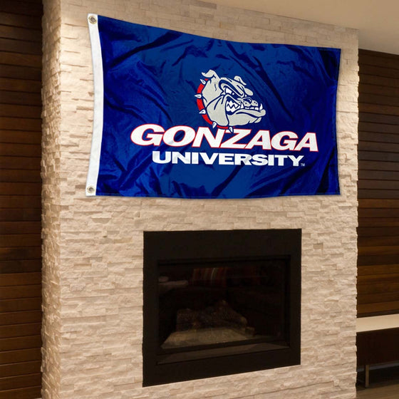 College Flags & Banners Co. Gonzaga Bulldogs Small 2'x3' Flag and USA 3x5 Flag Set