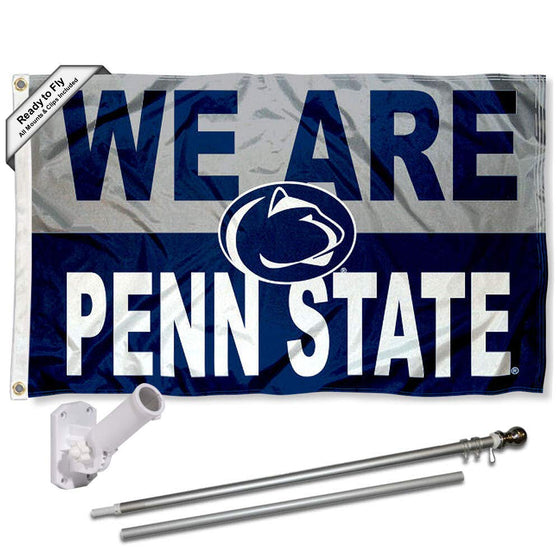 College Flags & Banners Co. Penn State Nittany Lions WE are Penn State Flag with Pole and Bracket Kit