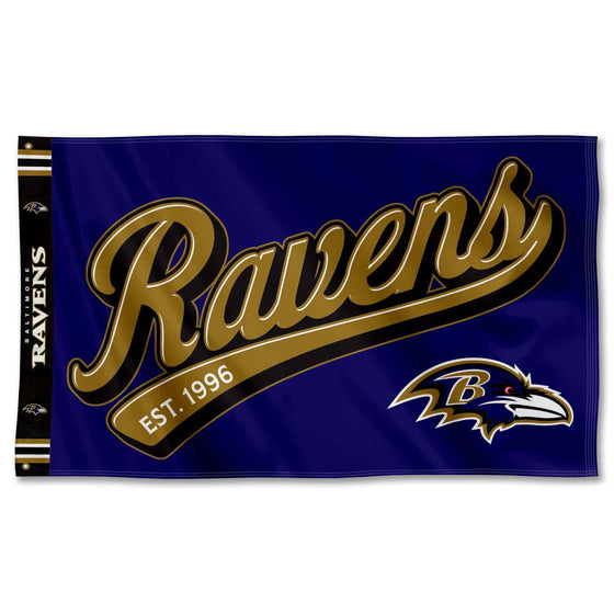 WinCraft Baltimore Ravens Script Logo Premium Flag