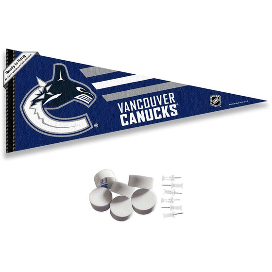 Vancouver Canucks Pennant Flag and Wall Tack Pads Mounts