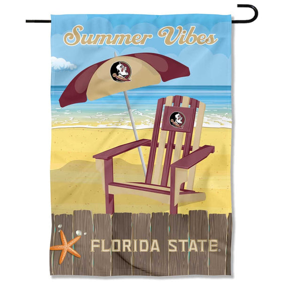 College Flags & Banners Co. Florida State Seminoles Summer Season Vibes Double Sided Garden Yard Flag