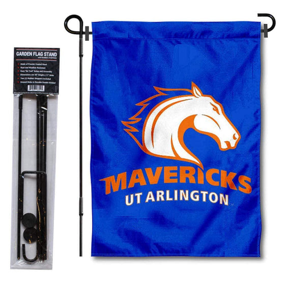 College Flags & Banners Co. Texas Arlington Mavericks Garden Flag and Flag Stand Pole Holder Set