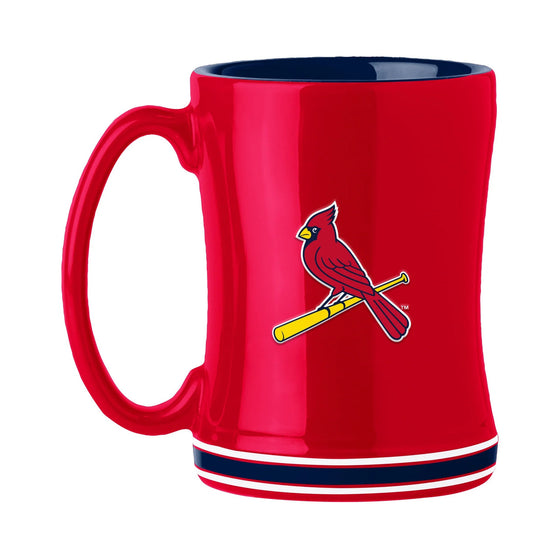 St. Louis Cardinals Coffee Mug 14oz Sculpted Relief Team Color