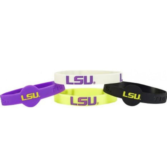 LSU Tigers Bracelets - 4 Pack Silicone (CDG)