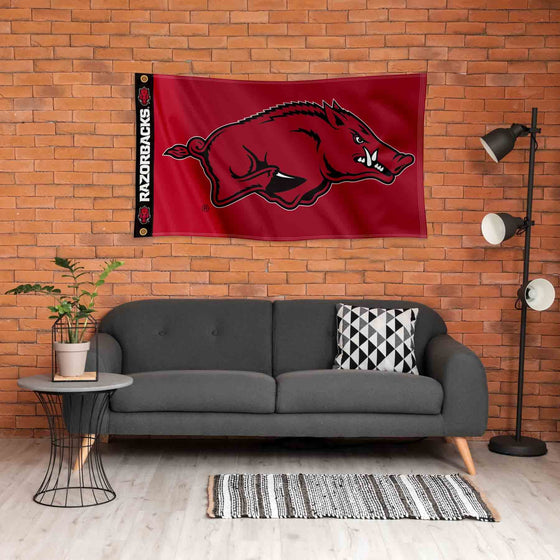 College Flags & Banners Co. Arkansas Razorbacks Printed Header 3x5 Foot Banner Flag