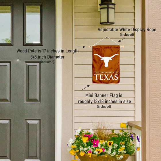 College Flags & Banners Co. Texas Longhorns Wordmark Banner for Windows Doors and Walls