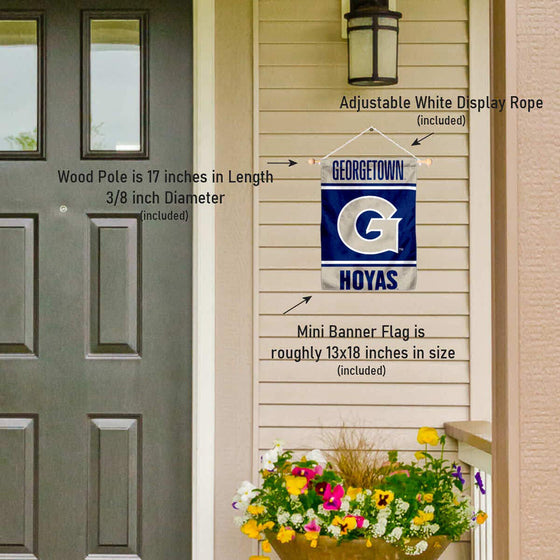 College Flags & Banners Co. Georgetown Hoyas Window Wall Banner Hanging Flag with Suction Cup