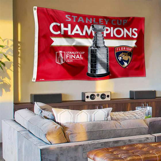 WinCraft Florida Panthers 2024 Stanley Cup Champions Banner Flag