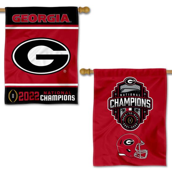 Georgia Bulldogs 2022 College Football Playoff Champions Double Sided House Flag