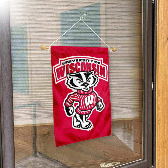 College Flags & Banners Co. Wisconsin Badgers Bucky Banner for Windows Doors and Walls