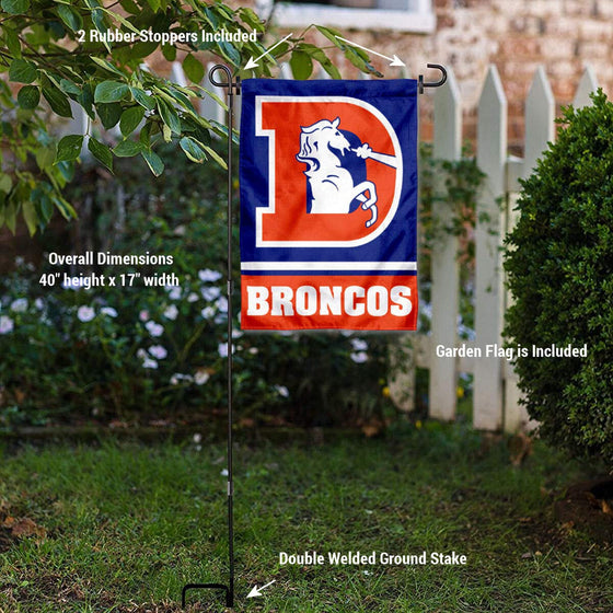 WinCraft Denver Broncos Throwback Garden Flag with Stand Holder