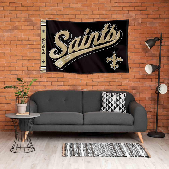 WinCraft New Orleans Saints Script Logo Premium Flag