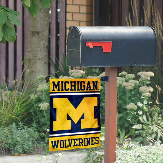 College Flags & Banners Co. Michigan Wolverines Garden Flag and Mailbox Post Pole Mount Holder Set