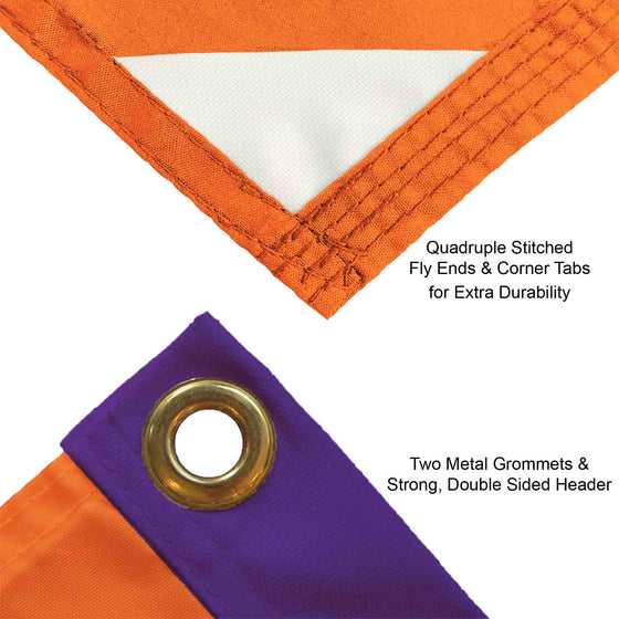 College Flags & Banners Co. Clemson Tigers Printed Header 3x5 Foot Banner Flag