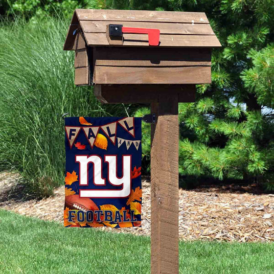 WinCraft New York Giants Fall Leaves Decorative Football Garden Flag Double Sided Banner