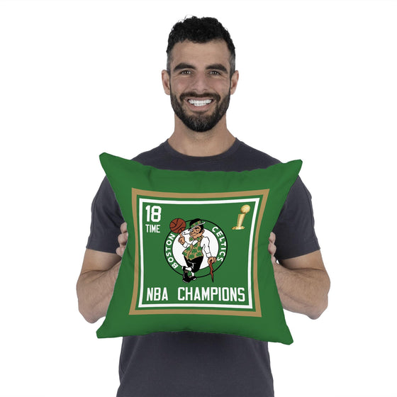 Northwest NBA Boston Celtics NBA Champions 2024 Pillow, 18" x 18", Historic