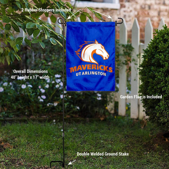 College Flags & Banners Co. Texas Arlington Mavericks Garden Flag and Flag Stand Pole Holder Set