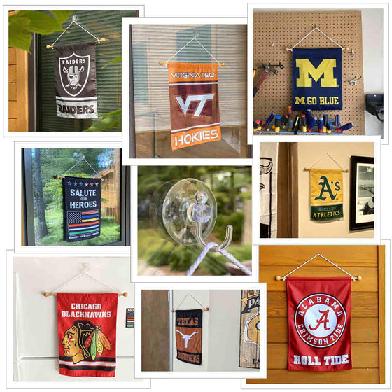 College Flags & Banners Co. Oklahoma Sooners Window Wall Banner Hanging Flag with Suction Cup