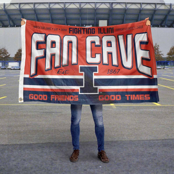 Illinois Fighting Illini Fan Man Cave Banner Flag