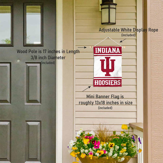 College Flags & Banners Co. Indiana Hoosiers Window Wall Banner Hanging Flag with Suction Cup