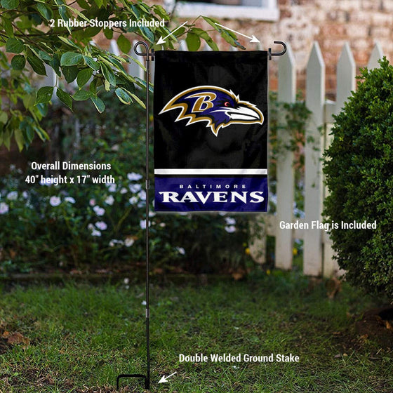 WinCraft Baltimore Ravens Garden Flag with Stand Holder